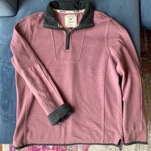 Fat Face salmon red airlie quarter-zip pullover